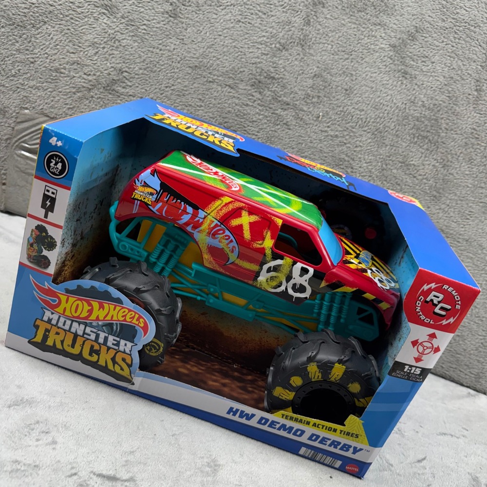 Hot Wheels‎ Monster Trucks HW Demo Derby RC 1:15 Red New Remote Control Vehicle